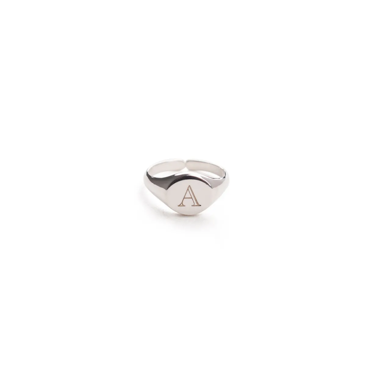 Online Jewel Rocks Alphabet Signet Silver Ring