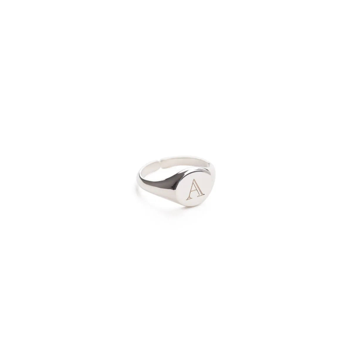 Online Jewel Rocks Alphabet Signet Silver Ring