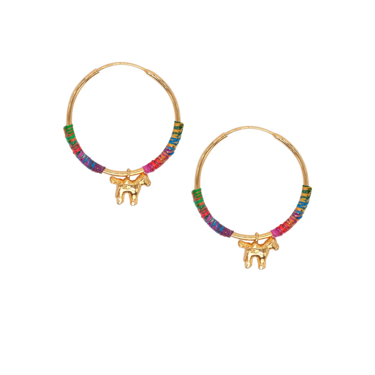 Store Jewel Rocks Pina Earrings waxstringmacrame&amp;Silvergoldplate