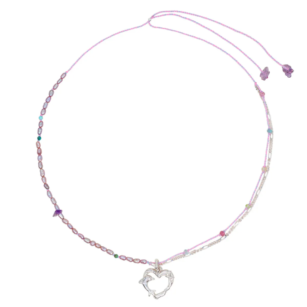 Cheap Jewel Rocks Pink Flipper Necklace